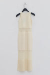 SWAYING/KNIT See-Through Panel Sleeveless Dress SW22SSL05 Apricot PS49